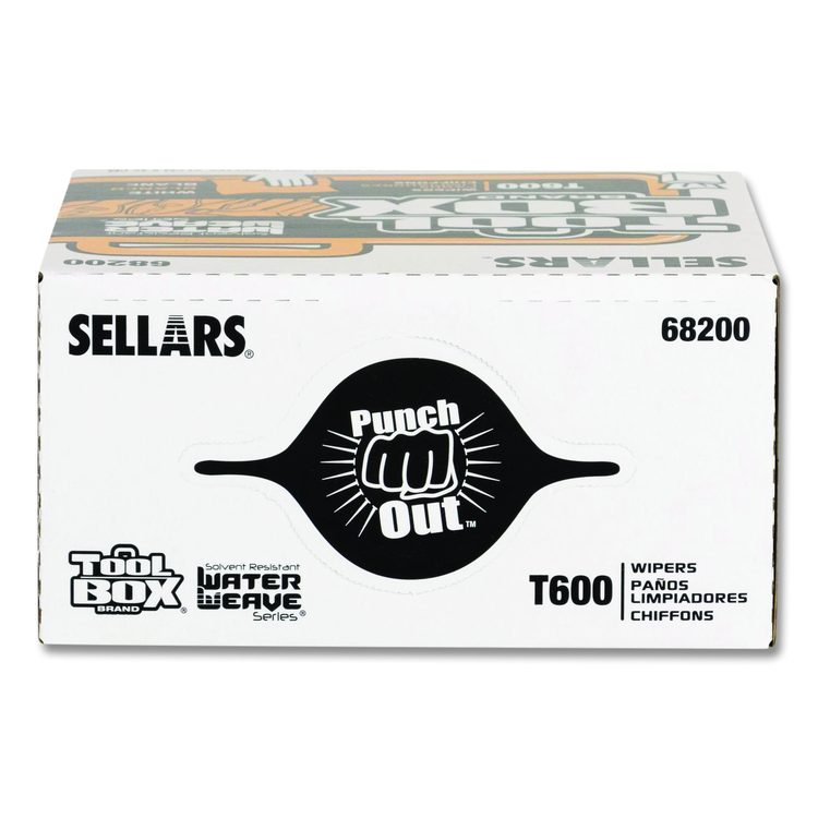 TOOLBOX WaterWeave T600 Wipers, 1-Ply, 8.27 x, 16.5, White, 126 Sheets/Box, 10 Boxes/Carton