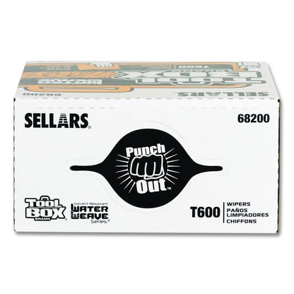 TOOLBOX WaterWeave T600 Wipers, 1-Ply, 8.27 x, 16.5, White, 126 Sheets/Box, 10 Boxes/Carton