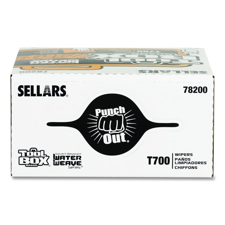 TOOLBOX WaterWeave T700 Wipers, 1-Ply, 8.27 x 16.5, White, 100 Sheets/Box, 8 Boxes/Carton