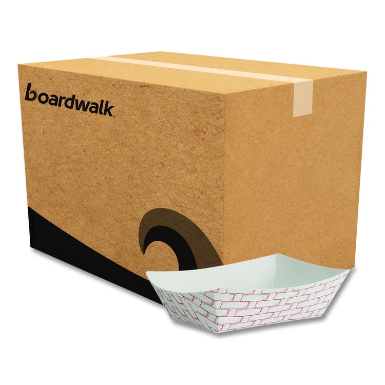 Paper Food Baskets, 0.5 lb Capacity, Red/White, 1,000/Carton