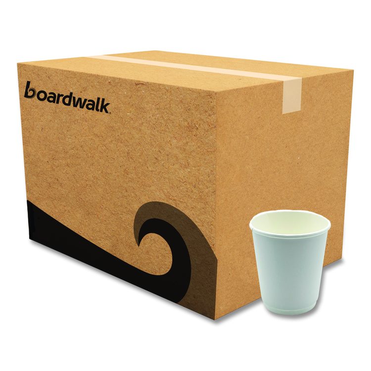 Paper Hot Cups, Double-Walled, 8 oz, White, 25/Pack