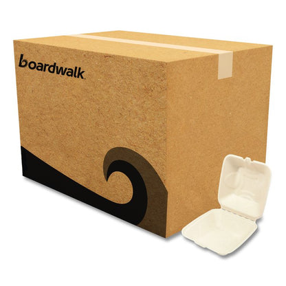 Molded Fiber PFAS-Free Food Containers, 6 x 6 x 3.19, Tan, Sugarcane, 500/Carton