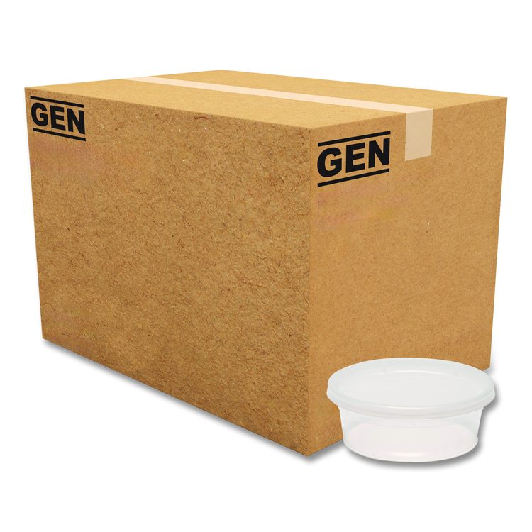 Plastic Deli Container with Lid, 8 oz, Clear, Plastic, 240/Carton