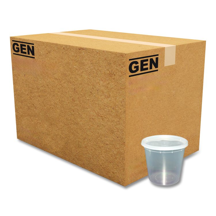 Plastic Deli Container with Lid, 24 oz, Clear, Plastic, 240/Carton