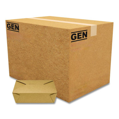 Reclosable Kraft Take-Out Box, 76 oz, 8.58 x 6.28 x 2.4, Brown, Paper, 200/Carton