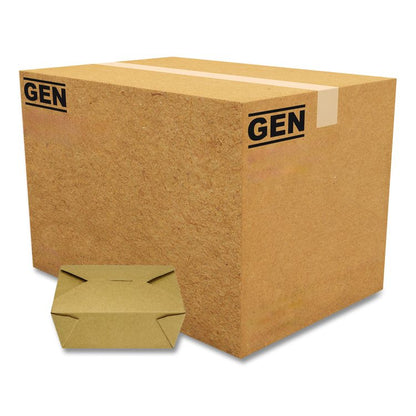 Reclosable Kraft Take-Out Box, 48 oz, 6.93 x 5.62 x 2.4, Brown, Paper, 300/Carton