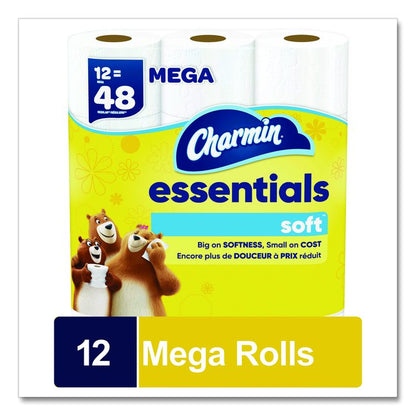 Essentials Soft Bathroom Tissue, Septic Safe, 2-Ply, White, 330 Sheets/Roll, 12 Rolls/Pack, 4 Packs/Carton