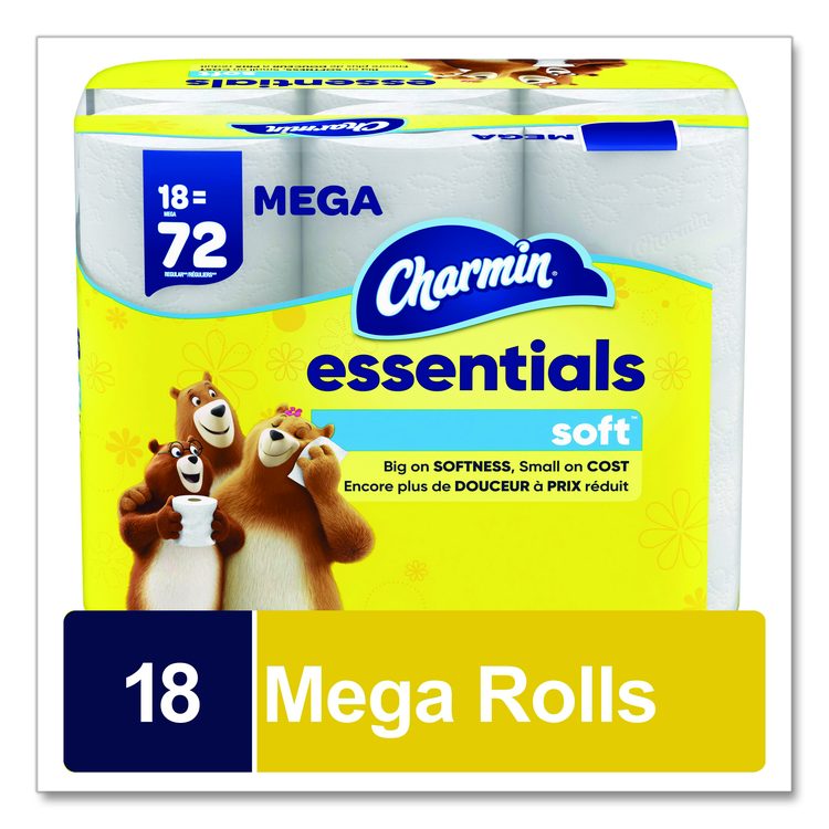 Essentials Soft Bathroom Tissue, Septic Safe, 2-Ply, White, 330 Sheets/Roll, 18 Rolls/Carton