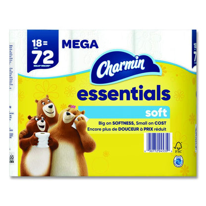 Essentials Soft Bathroom Tissue, Septic Safe, 2-Ply, White, 330 Sheets/Roll, 18 Rolls/Carton