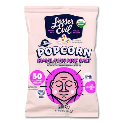 Himalayan Pink Salt Organic Popcorn, Salt, 0.46 oz Bag, 24/Carton