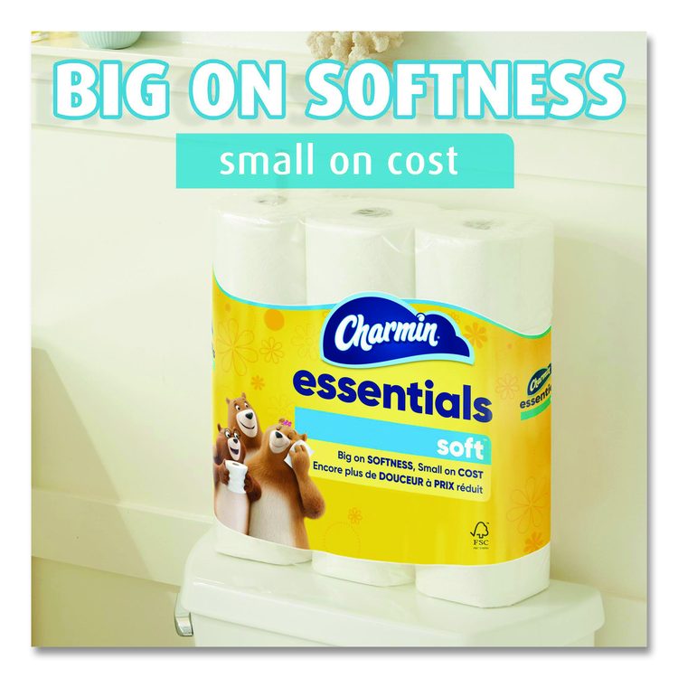 Essentials Soft Bathroom Tissue, Septic Safe, 2-Ply, White, 330 Sheets/Roll, 18 Rolls/Carton