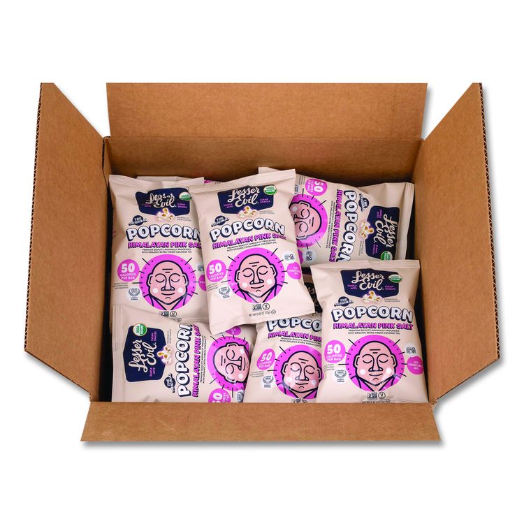 Himalayan Pink Salt Organic Popcorn, Salt, 0.46 oz Bag, 24/Carton