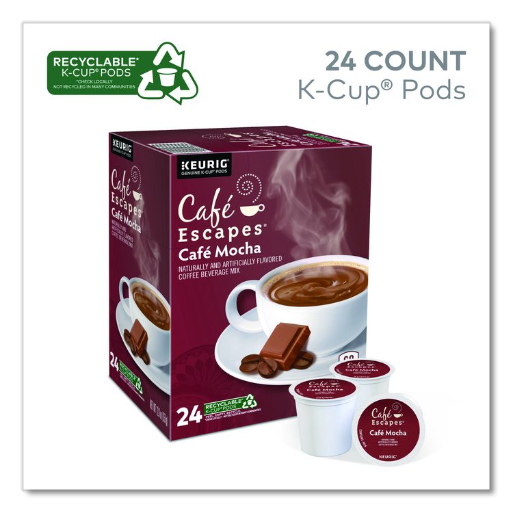 Cafe Escapes Mocha K-Cups, 24/Box