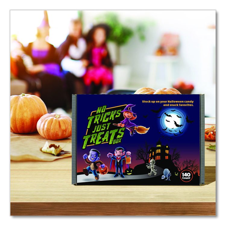 No Tricks Just Treats Halloween Box, Assorted Varieties, 140 Count