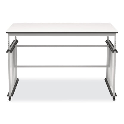 MBS Classroom Science Lab Makerspace Table, Rectangular, 60.25 x 39.25 x 38, White Top, Gray Base/Legs