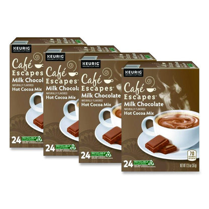 Cafe Escapes Milk Chocolate Hot Cocoa K-Cups, 96/Carton