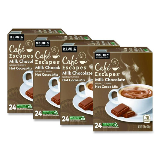 Cafe Escapes Milk Chocolate Hot Cocoa K-Cups, 96/Carton