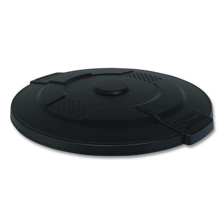 55-Gallon Utility Trash Can Lid, 28.25 x 26.75 x 3, Black