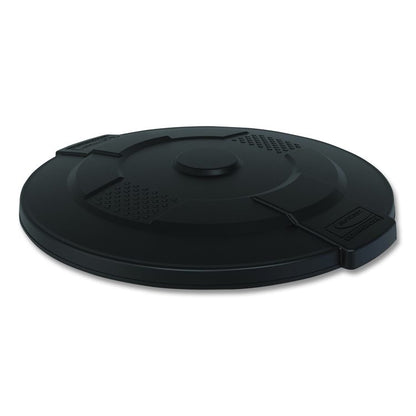 55-Gallon Utility Trash Can Lid, 28.25 x 26.75 x 3, Black