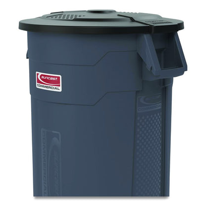 55-Gallon Utility Trash Can Lid, 28.25 x 26.75 x 3, Black