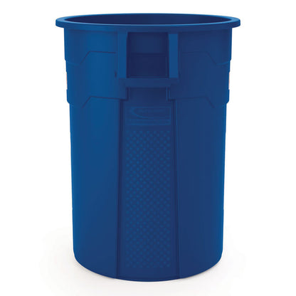 Utility Trash Can, 56.9 gal, Plastic, Blue