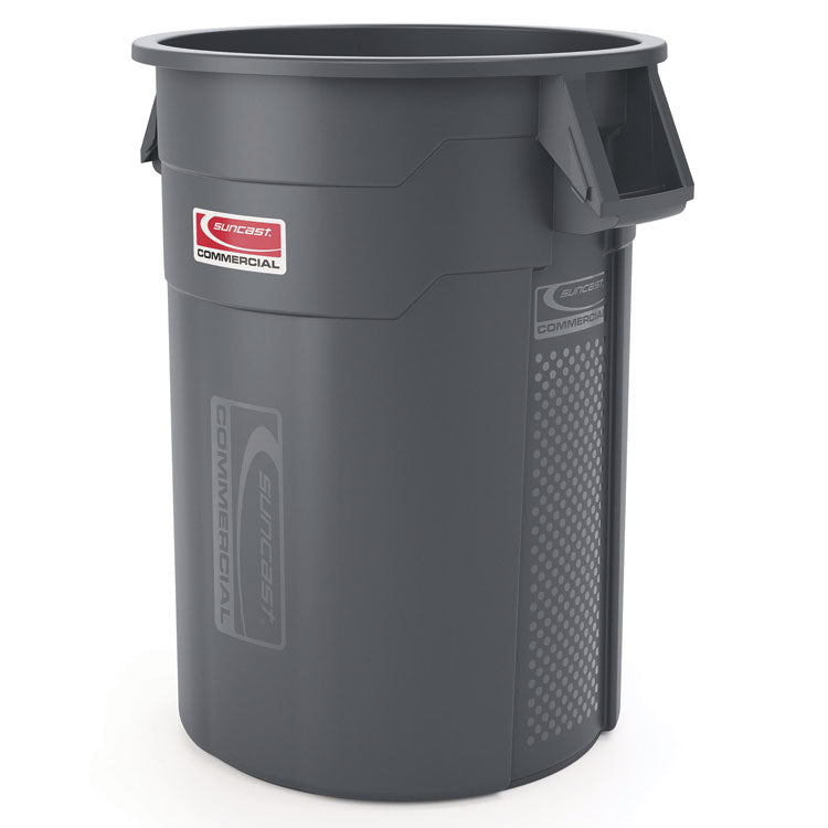 Utility Trash Can, 56.9 gal, Plastic, Gray