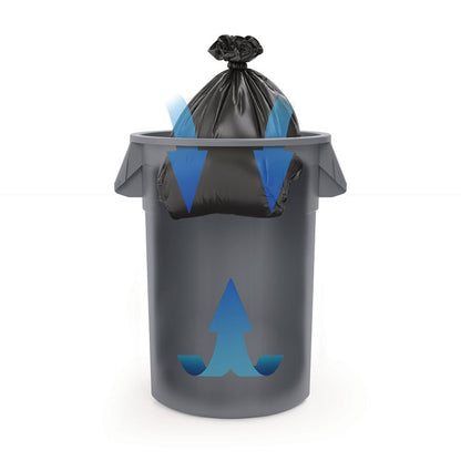 Utility Trash Can, 56.9 gal, Plastic, Gray