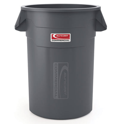 Utility Trash Can, 56.9 gal, Plastic, Gray