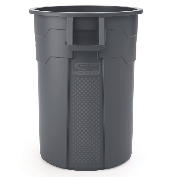 Utility Trash Can, 56.9 gal, Plastic, Gray