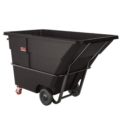 2 cu yd Standard Duty Tilt Truck, Forkliftable Frame, 1,400 lb Capacity, Black