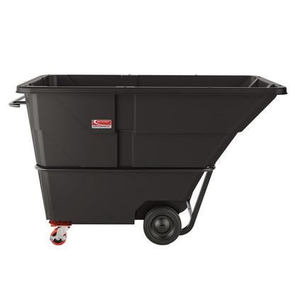 2 cu yd Standard Duty Tilt Truck, Forkliftable Frame, 1,400 lb Capacity, Black