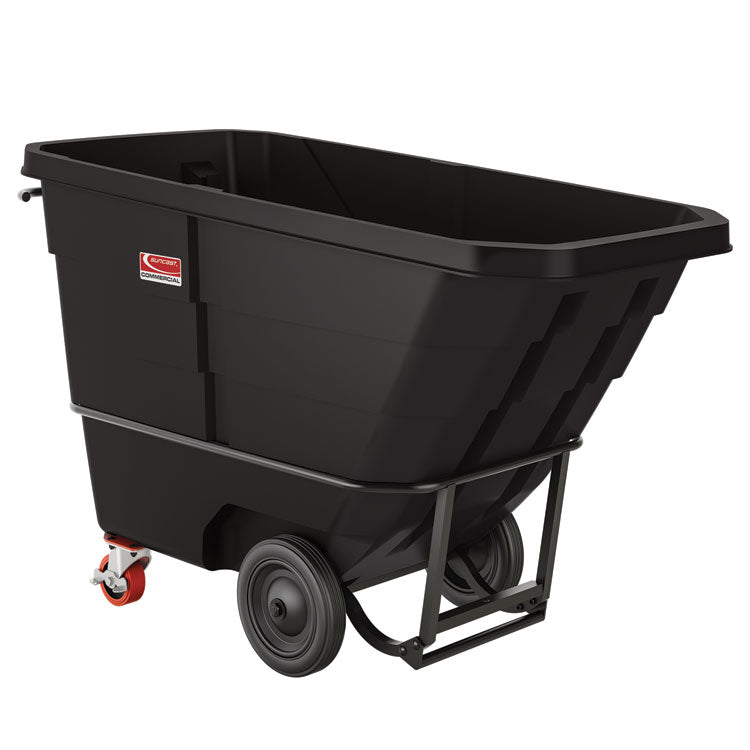 1 cu yd Standard Duty Tilt Truck, Forkliftable Frame, 1,300 lb Capacity, Black