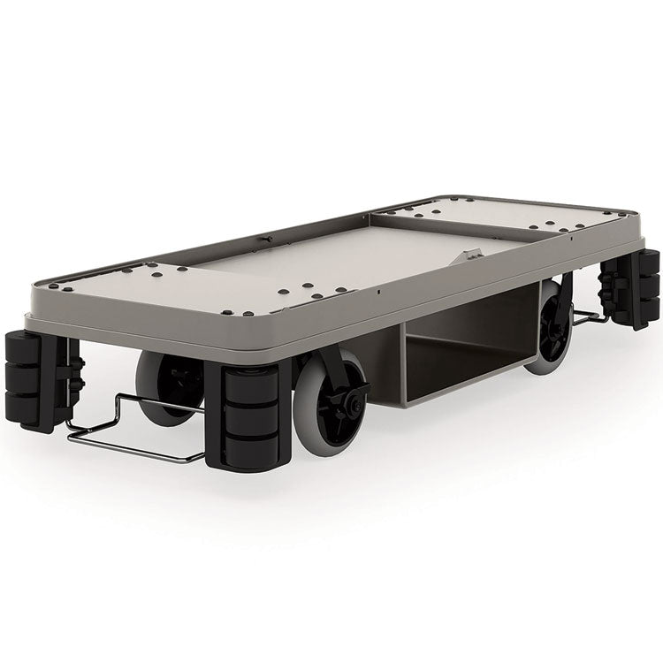 Partially Assembled Premium Housekeeping Cart, Plastic, 1 Shelf, 24 x 62.13 x 49.75, Platinum
