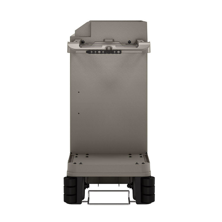 Partially Assembled Premium Housekeeping Cart, Plastic, 1 Shelf, 24 x 62.13 x 49.75, Platinum
