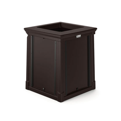 Resin Customizable Garbage Can with Open Lid, 34.4 gal, Plastic, Java