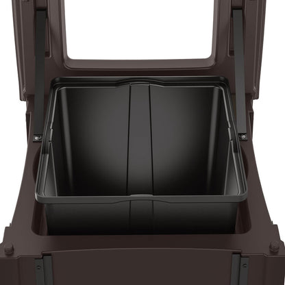 Resin Customizable Garbage Can with Open Lid, 34.4 gal, Plastic, Java