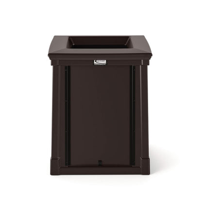 Resin Customizable Garbage Can with Open Lid, 34.4 gal, Plastic, Java