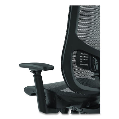 Alera Hollins Ergonomic Mesh Swivel Task Chair, Supports Up to 275lb, 18.57 to 22.54 Seat Height, Black Seat/Back, Black Base