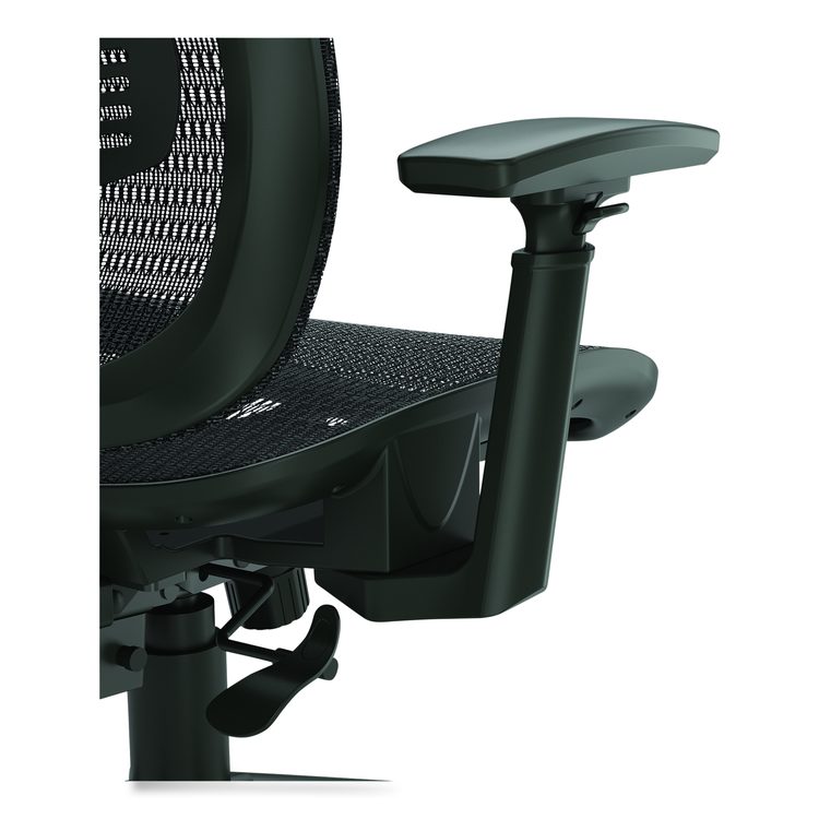 Alera Hollins Ergonomic Mesh Swivel Task Chair, Supports Up to 275lb, 18.57 to 22.54 Seat Height, Black Seat/Back, Black Base