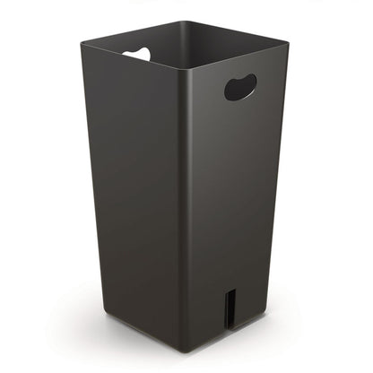 Outdoor Decorative Metal Square Trash Can with Two-Way Lid, 29 gal, Plastic, Black