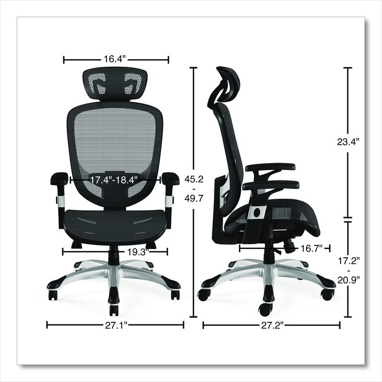 Alera Minerva Ergonomic Mesh Swivel Task Chair, Supports Up to 275lb, 17.24 to 20.98 Seat Height, Gray Seat/Back, Silver Base