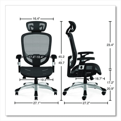 Alera Minerva Ergonomic Mesh Swivel Task Chair, Supports Up to 275lb, 17.24 to 20.98 Seat Height, Gray Seat/Back, Silver Base