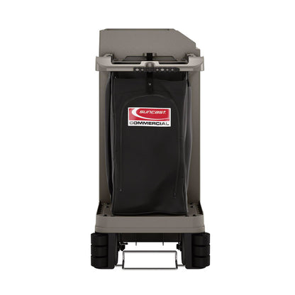 Partially Assembled Premium Housekeeping Cart, Plastic, 1 Shelf, 24 x 62.13 x 49.75, Platinum