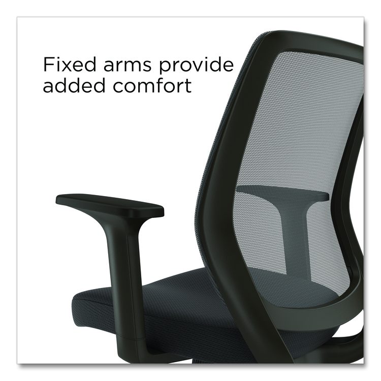 Alera Wessex Ergonomic Fabric Mesh Swivel Task Chair, Supports Up to 275lbs, 17.09 to 20.83 Seat Height, Black Seat/Back/Base