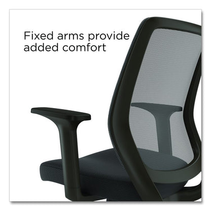 Alera Wessex Ergonomic Fabric Mesh Swivel Task Chair, Supports Up to 275lbs, 17.09 to 20.83 Seat Height, Black Seat/Back/Base