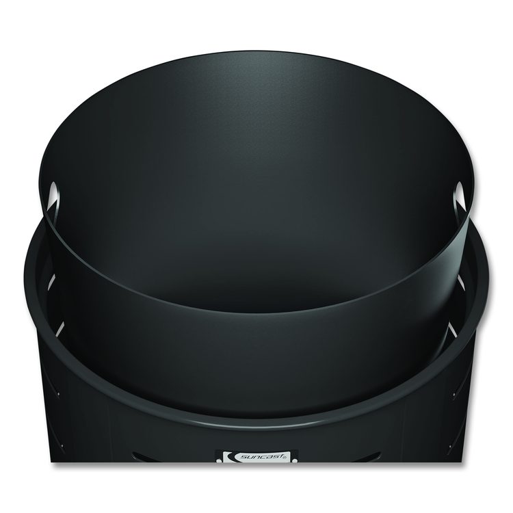 Outdoor Decorative Metal Trash Can with Metal Lid with Ash Bonnet, 35.38 gal, Metal, Black