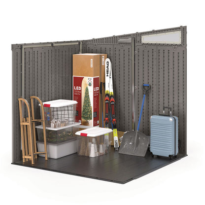 Modernist Storage Shed, 317 cu ft, 7 ft 2.5" x 7 ft 3.5" x 7 ft 5.5", Stoney/Black