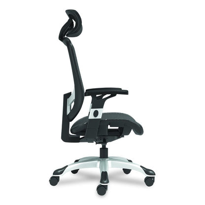 Alera Minerva Ergonomic Mesh Swivel Task Chair, Support Up to 275lb, 17.24 to 20.98 Seat Height, Black Seat/Back, Silver Base