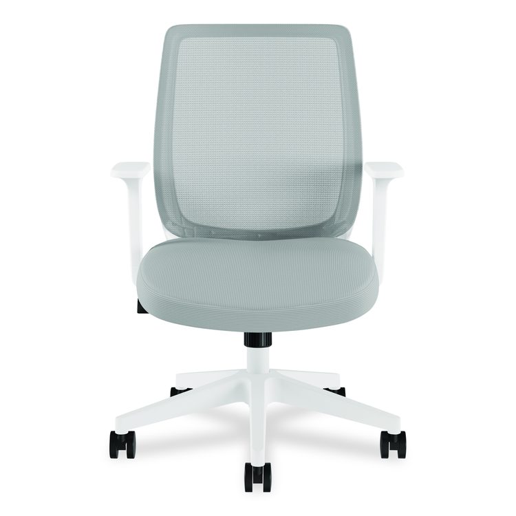 Alera Wessex Ergonomic Fabric Mesh Swivel Task Chair, Supports 275 lb, 17.09 to 20.83 Seat Height, Gray Seat/Back, White Base