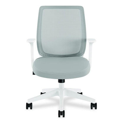 Alera Wessex Ergonomic Fabric Mesh Swivel Task Chair, Supports 275 lb, 17.09 to 20.83 Seat Height, Gray Seat/Back, White Base